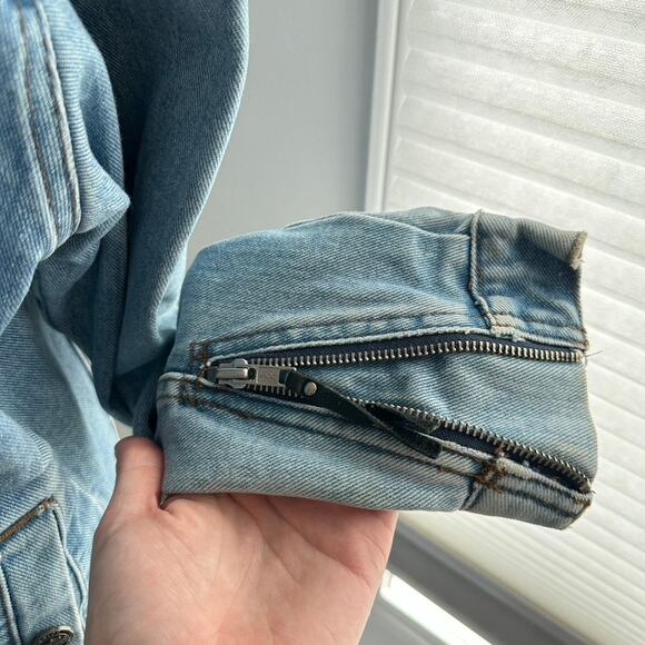 Harley Davidson Vintage 1990s Jean Jacket Women's Medium Wings Patchwork - Picture 7 of 10